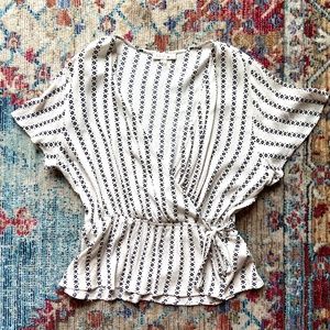 Print Wrap Effect Flowy Blouse by Blush